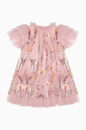 Heather Embroidered Dress in Tulle