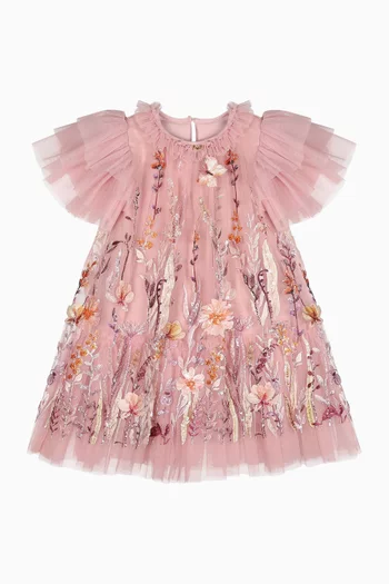 Heather Embroidered Dress in Tulle