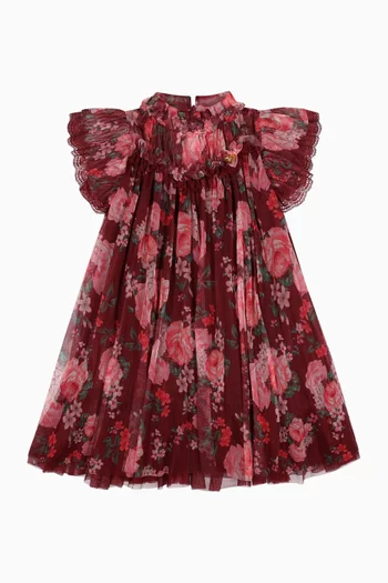 Hettie Floral Dress in Tulle & Lace