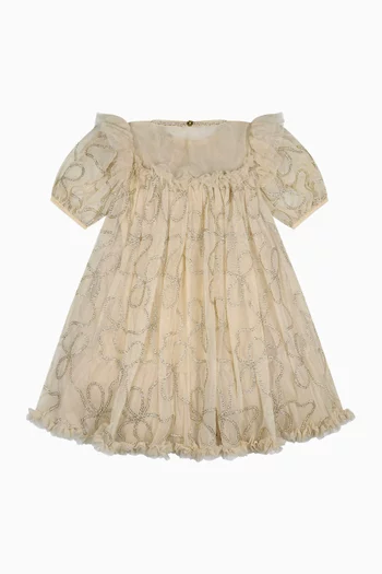 Isabella 3D Chain Dress in Tulle