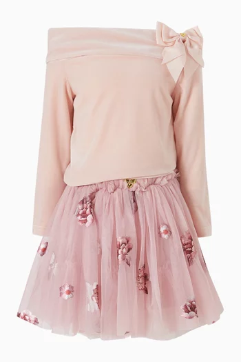 Princess Floral Foil Skirt in Tulle