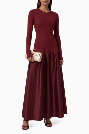 Catrin Flared-skirt Gown in Jersey
