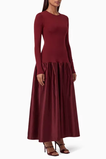 Catrin Flared-skirt Gown in Jersey