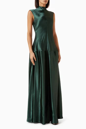 Nyx Maxi Dress in Hammered-satin