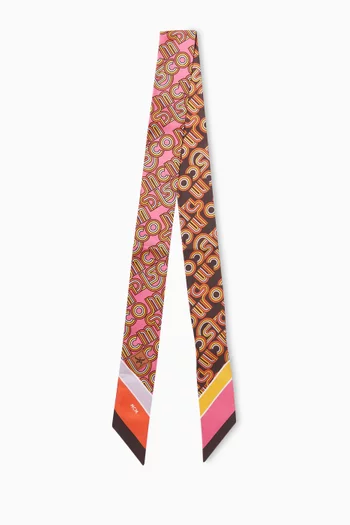 Disco Monogram Print Petite Scarf in Organic Silk