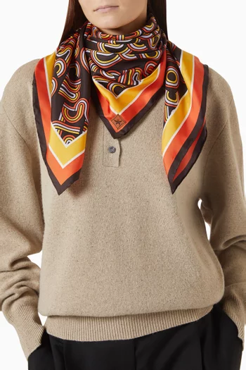 Disco Monogram Scarf in Organic Silk