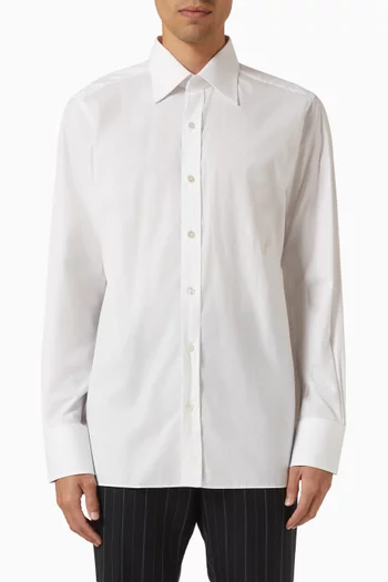 Slim-fit Shirt in Stretch Poplin