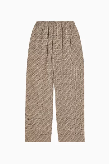 Monogram Pyjama Pants in Silk-crepe
