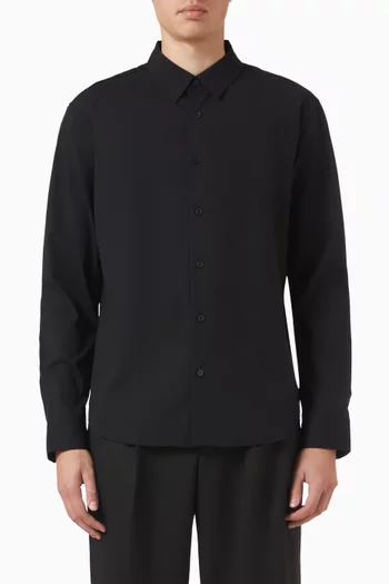 Straight-fit Shirt in Cotton Blend