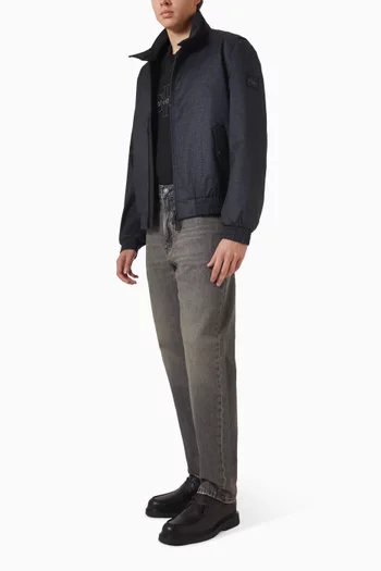Zip-up Jacket in Technical Denim