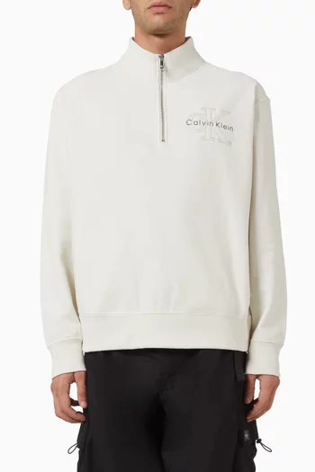 Quarter-zip Sweatshirt in Cotton Terry