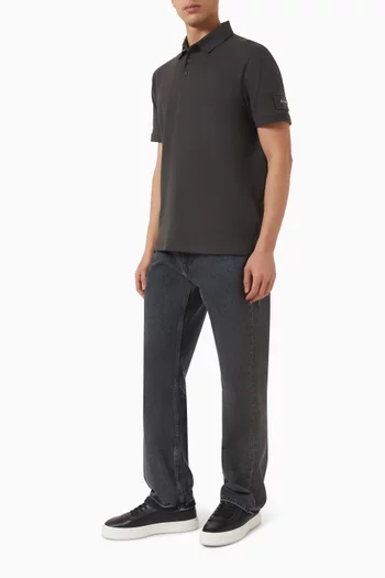 Badge Polo Shirt in Sueded Jersey