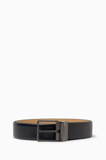 Square-buckle Belt in Leather