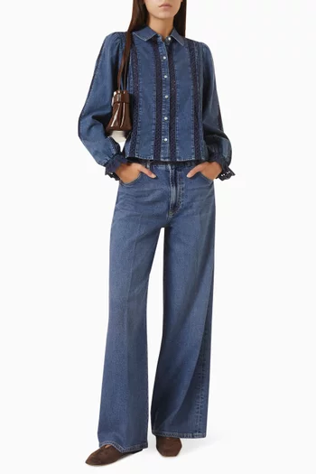Rowen Eyelet-trim Chambray Shirt