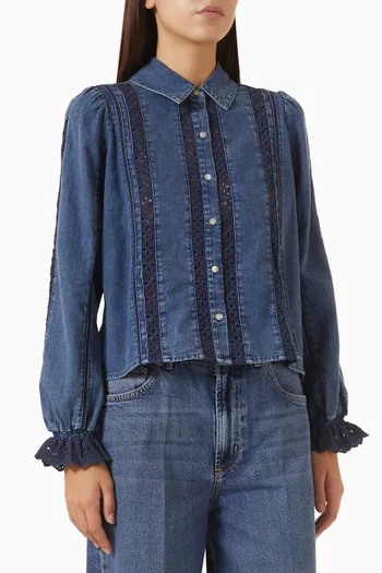 Rowen Eyelet-trim Chambray Shirt