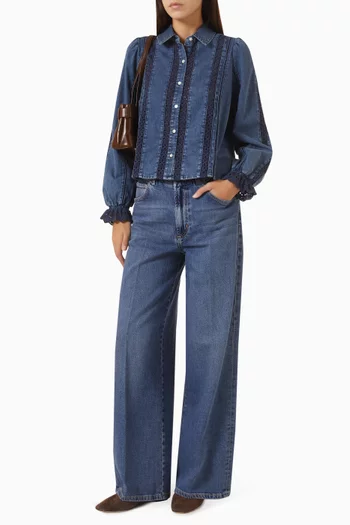 Angeleno Wide-leg Jeans in Cotton