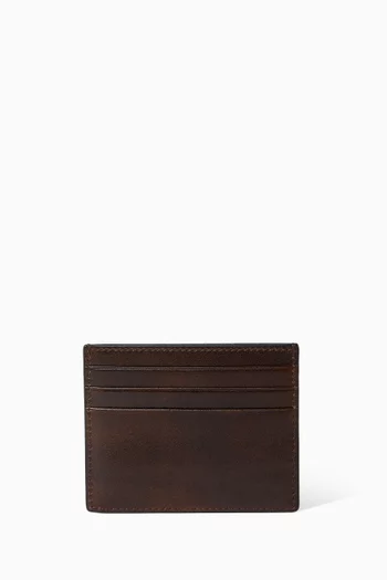 Logo Card Holder in Leather