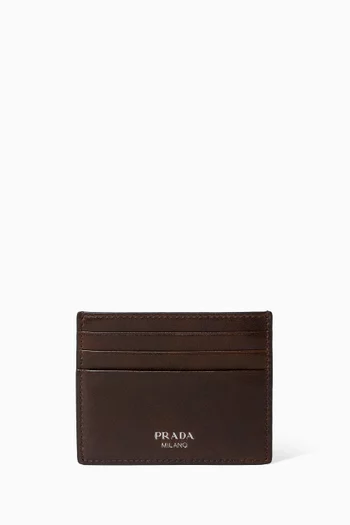 Logo Card Holder in Leather