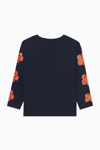 Book Flower Floral T-Shirt in Cotton Jersey