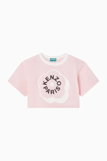 Cropped T-shirt in Cotton
