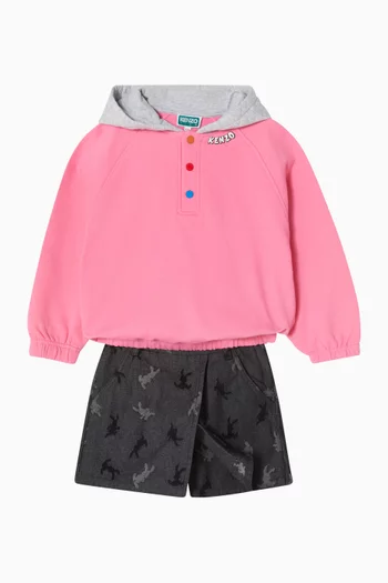 Graphic Hooded Jacket in Fleece