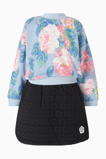 Floral Print Sweatshirt  in Fleece