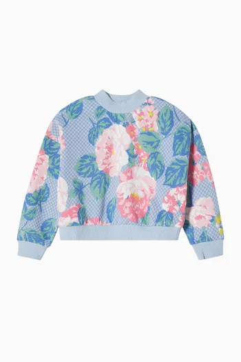 Floral Print Sweatshirt  in Fleece
