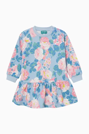 Floral Print Dress in Fleece