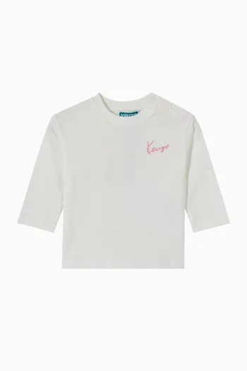 Logo Floral T-Shirt in Organic Cotton