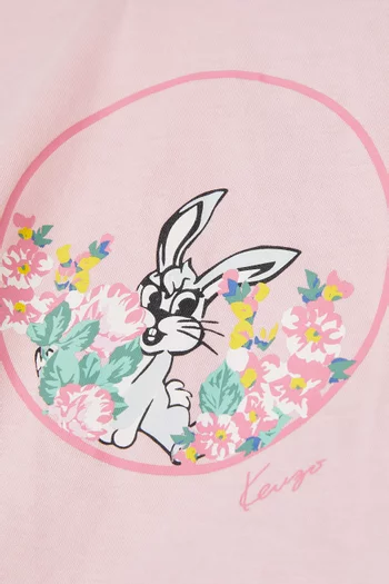Rabbit-print T-shirt in Cotton