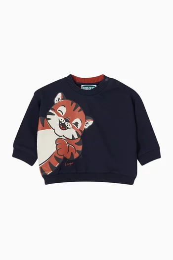 Tiger-print Sweatshirt in Fleece