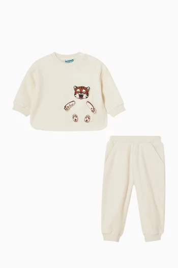 Sweatshirt & Sweatpants Set in Cotton Fleece