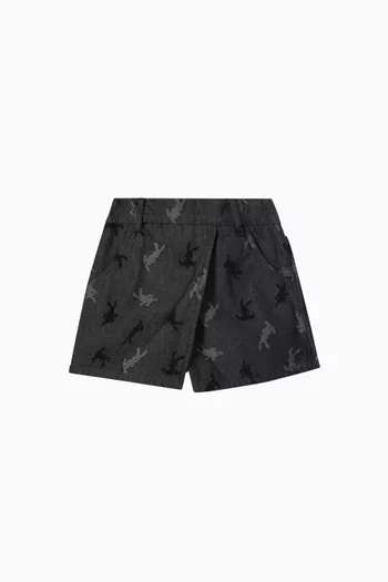 Graphic Print Skirt in Denim