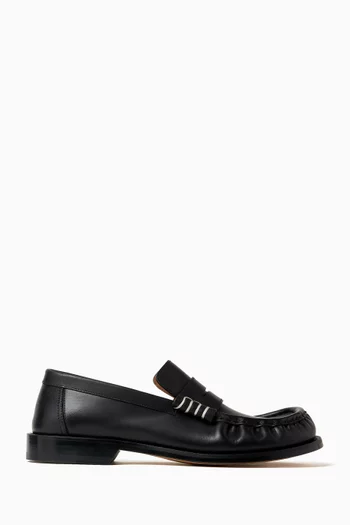 Mocassin Flat Loafers in Calf Leather