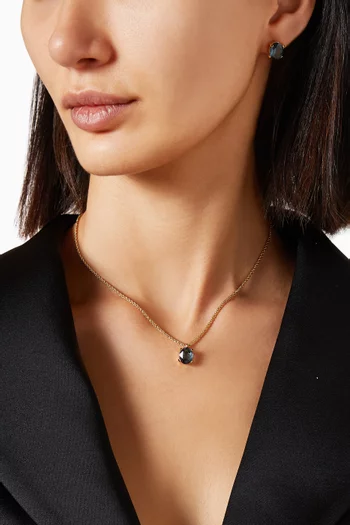 1980s Sapphire & Swarovski Crystal Necklace & Earring Set