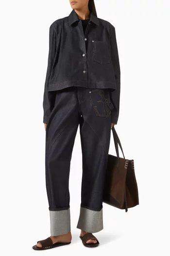 Flared Hem Shirt in Denim