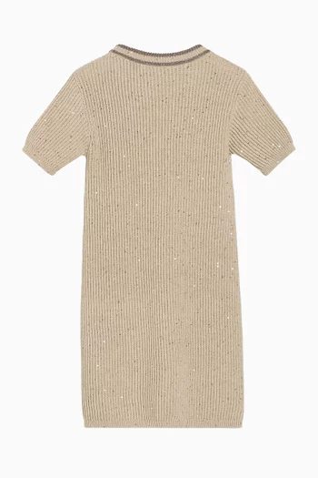 Diamond Yarn Rib-knit Dress in Cotton