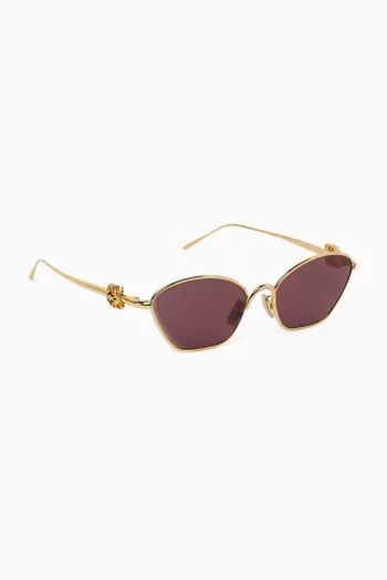 Anagram Bombé Hexagon Sunglasses in Metal
