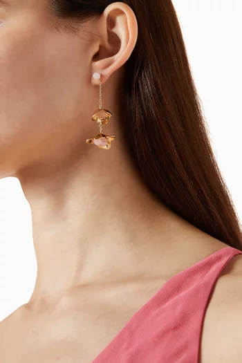 Gilded Garden Drop Earrings in Brass