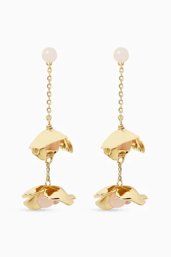 Gilded Garden Drop Earrings in Brass