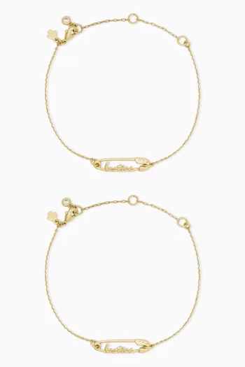Best Friends Safety-pin Bracelet, Set of 2