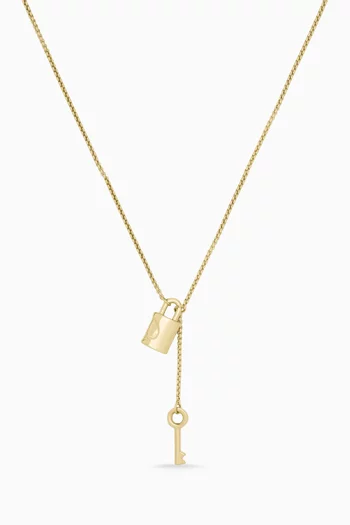 Spade Lock Padlock & Key Pendant Necklace