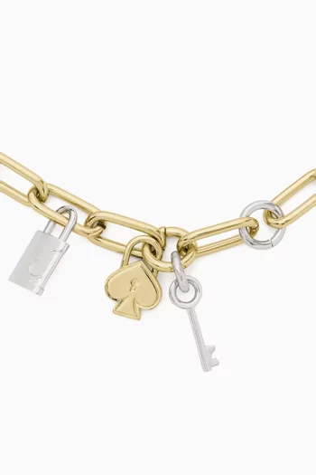 Spade Lock Charm Bracelet