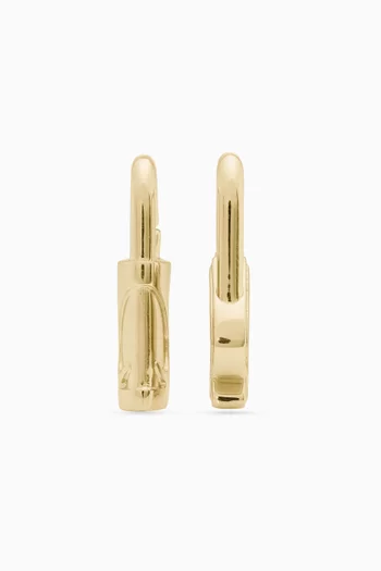 Spade Lock Asymmetric Huggie Earrings