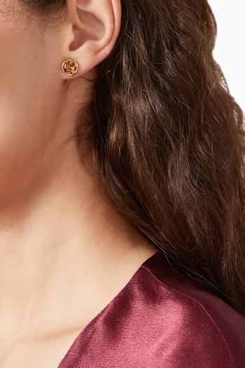 Octagon Stone Stud Earrings