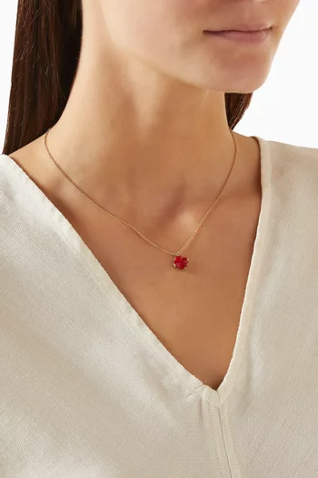 Spade Flower Mini Pendant Necklace