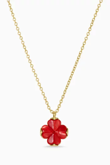 Spade Flower Mini Pendant Necklace