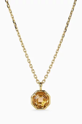 Octagon Stone Pendant Necklace