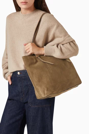 Do It All Zip Tote Bag in Suede
