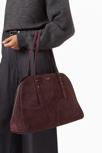 Do It All Dot Patchwork Maise Carryall Bag in Suede